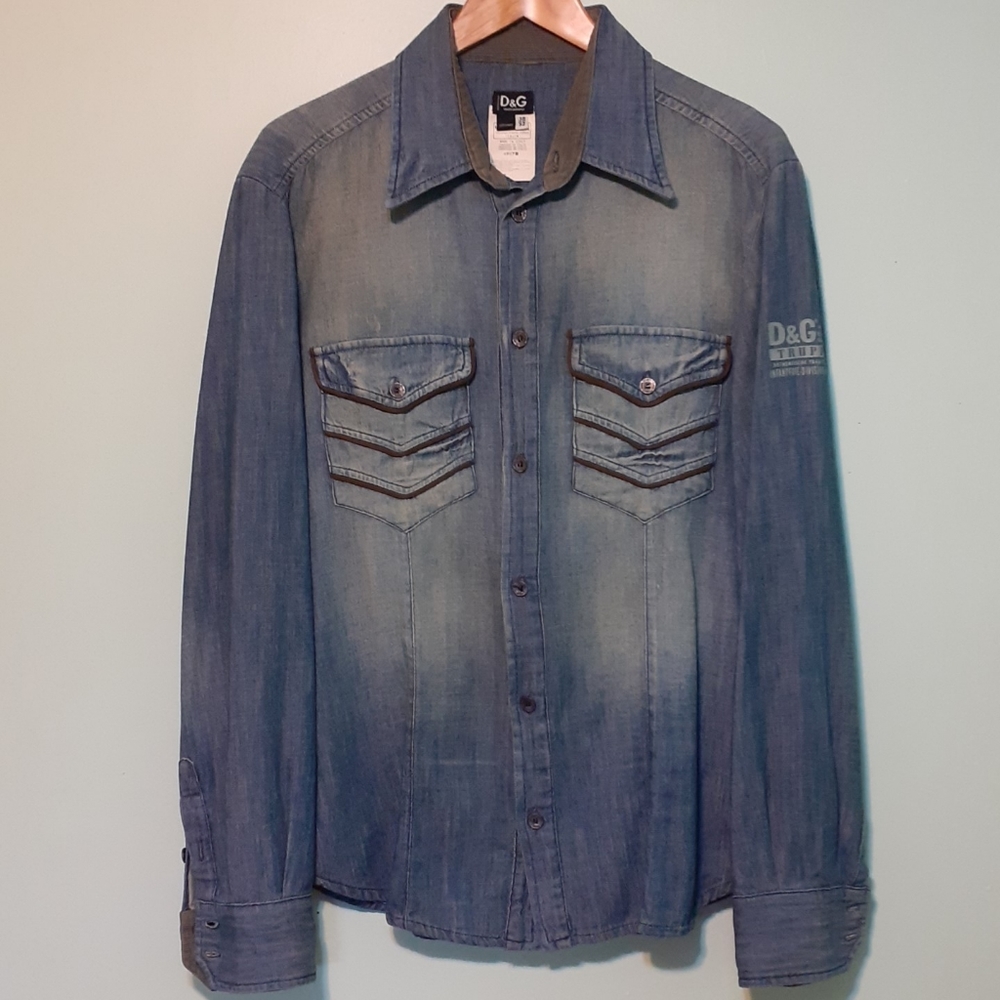 Dolce & Gabbana Blue Casual Button Down Shirt